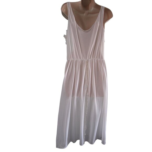 Vintage All Nylon White Lace Nightgown Robe Set M/L Capri Originals 1970s GUC - Picture 14 of 15